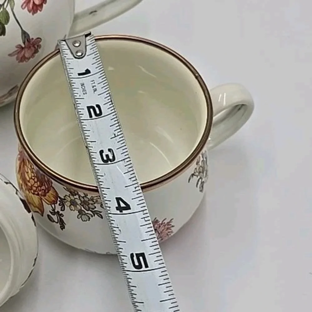 MacKenzie Childs White Flower Market Enamel High Tea Quiet Luxury Garden Cottage